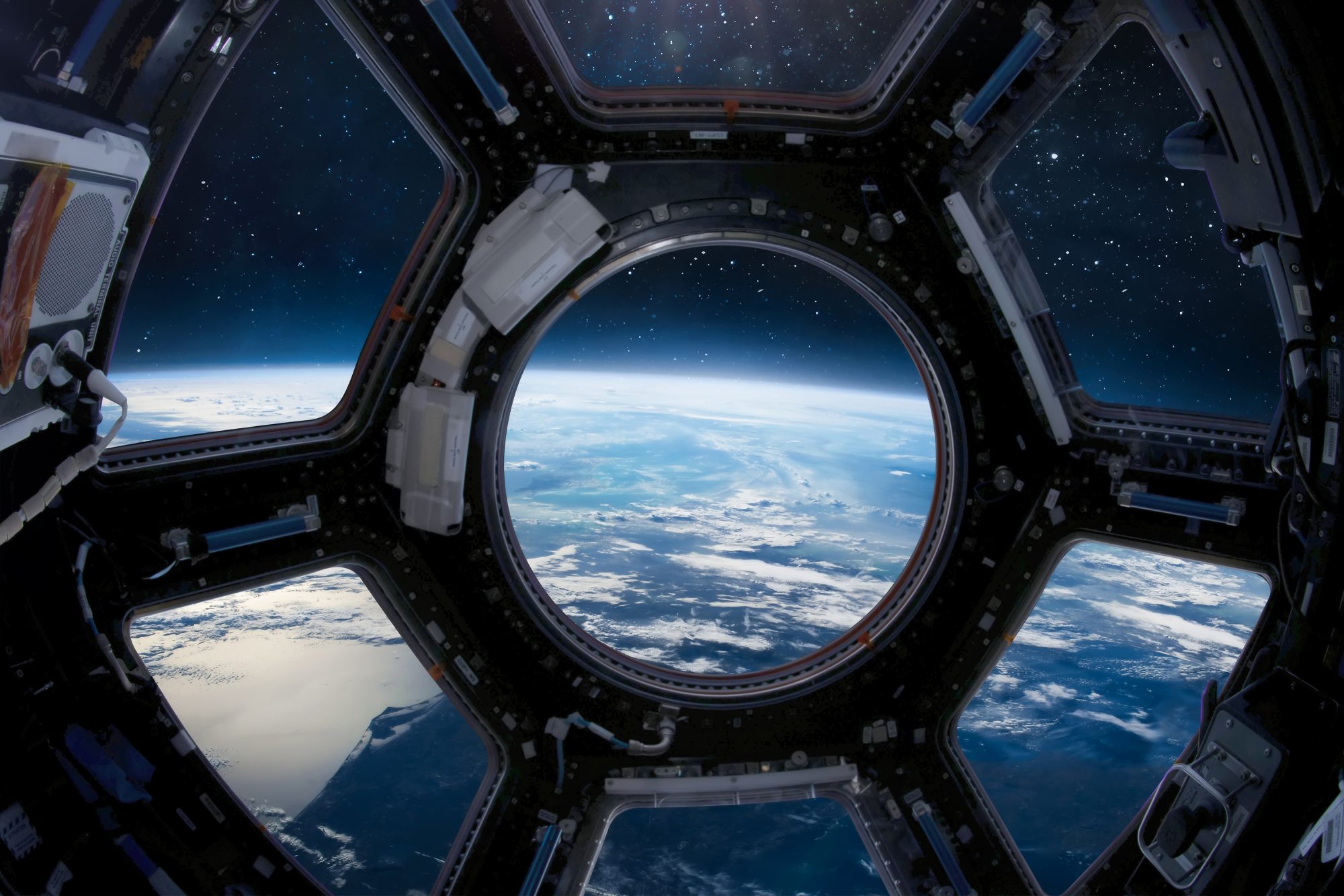 view of Earth from spaceship