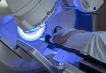 woman receiving radiotherapy for cancer