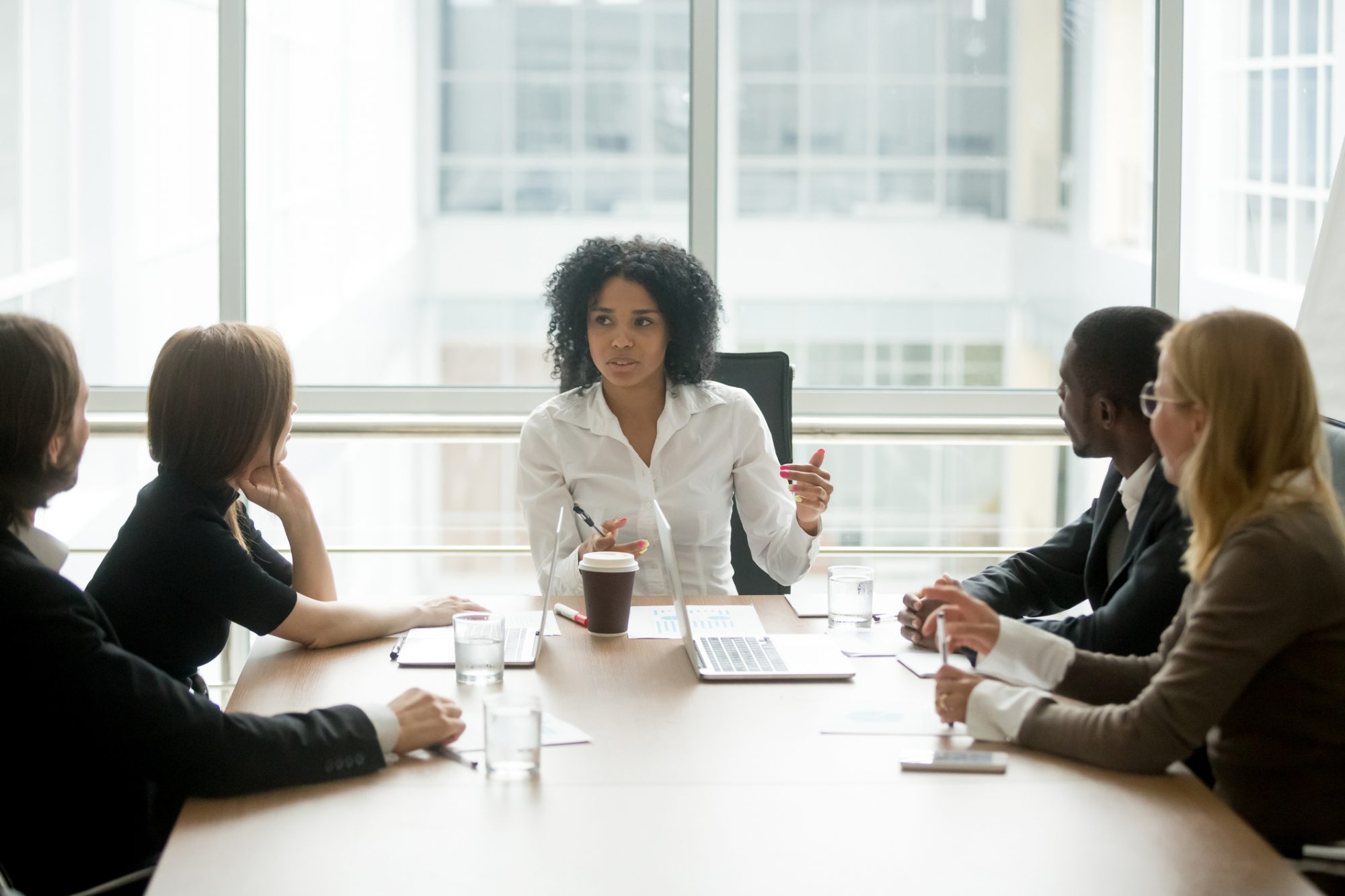 woman leading a boardroom