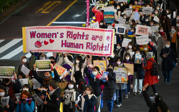 women march for the right to access abortion in Japan