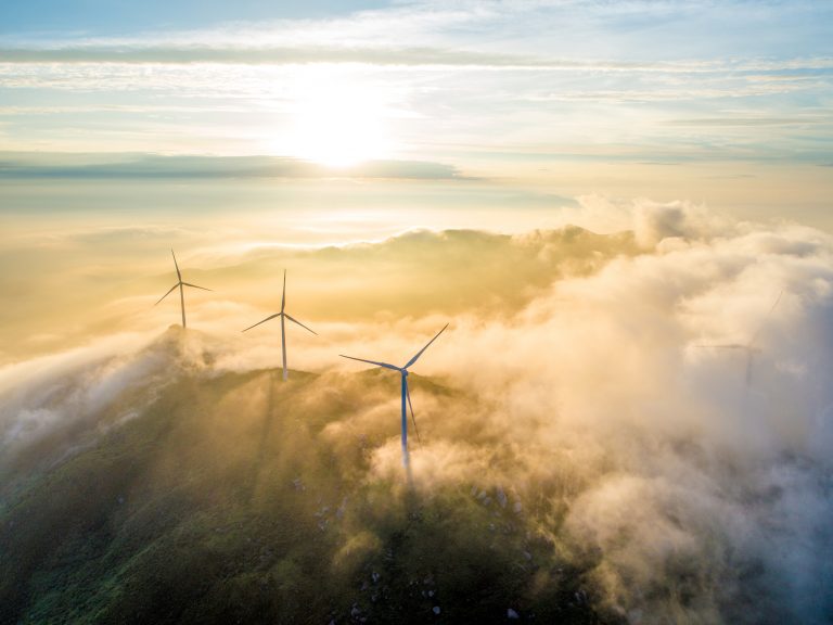 Aerial cloud sea and wind power