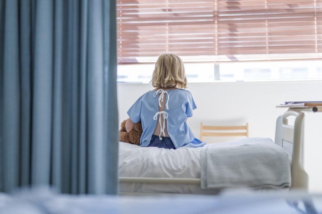 view of girl in hospital
