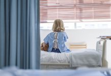 view of girl in hospital