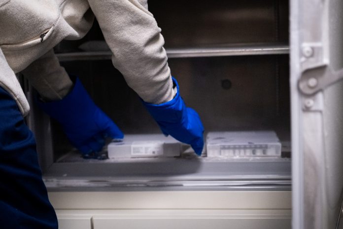 medical fridge with vaccines in it