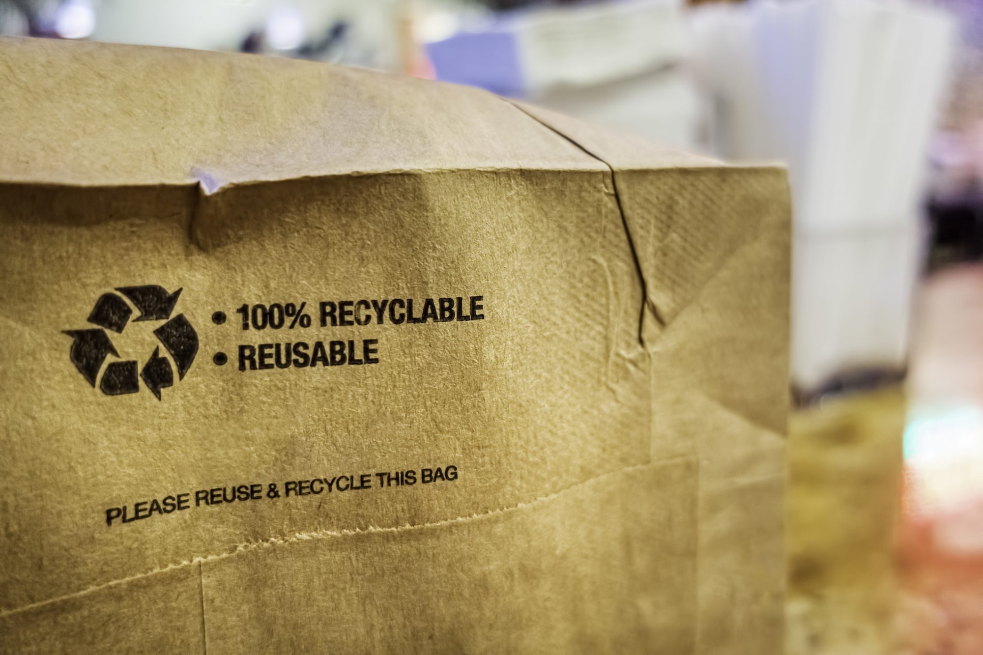 brown paper bag with eco packaging