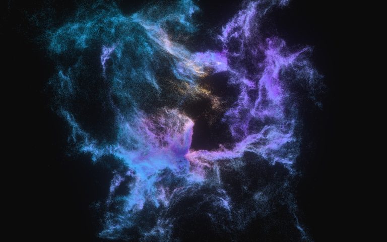 Explosion of colored powder on black background