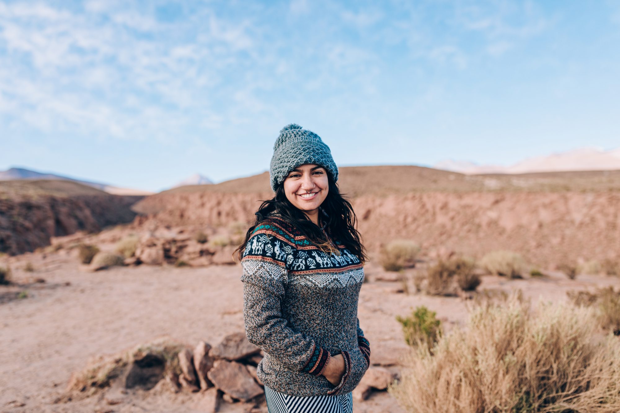 Young Chilean woman outdoors