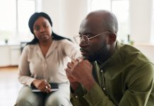 middle aged black man having therapy