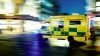 Ambulance car moving at night