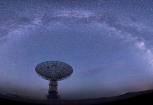 radio telescope under the galaxy