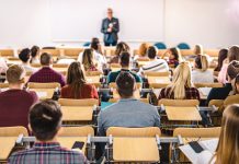 students paying attention in class