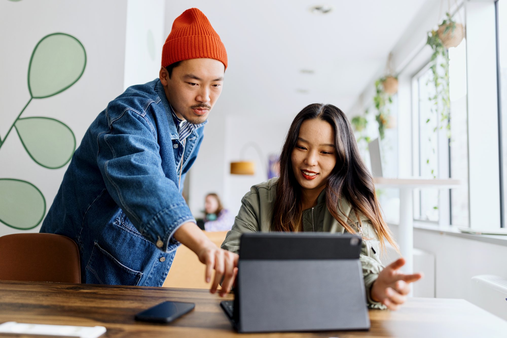 Business people discussing work in startup office