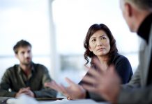 woman in a meeting