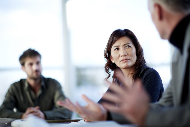 woman in a meeting