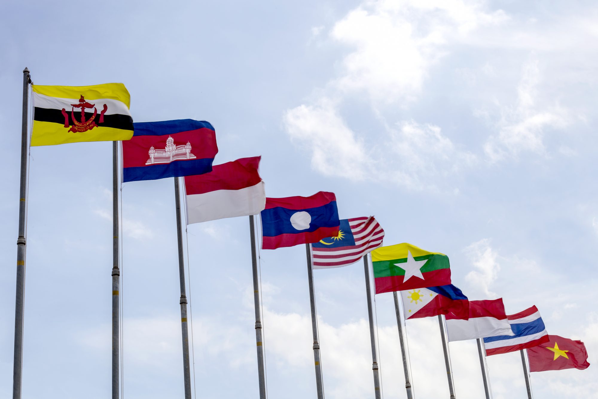 flags of the countries of ASEAN