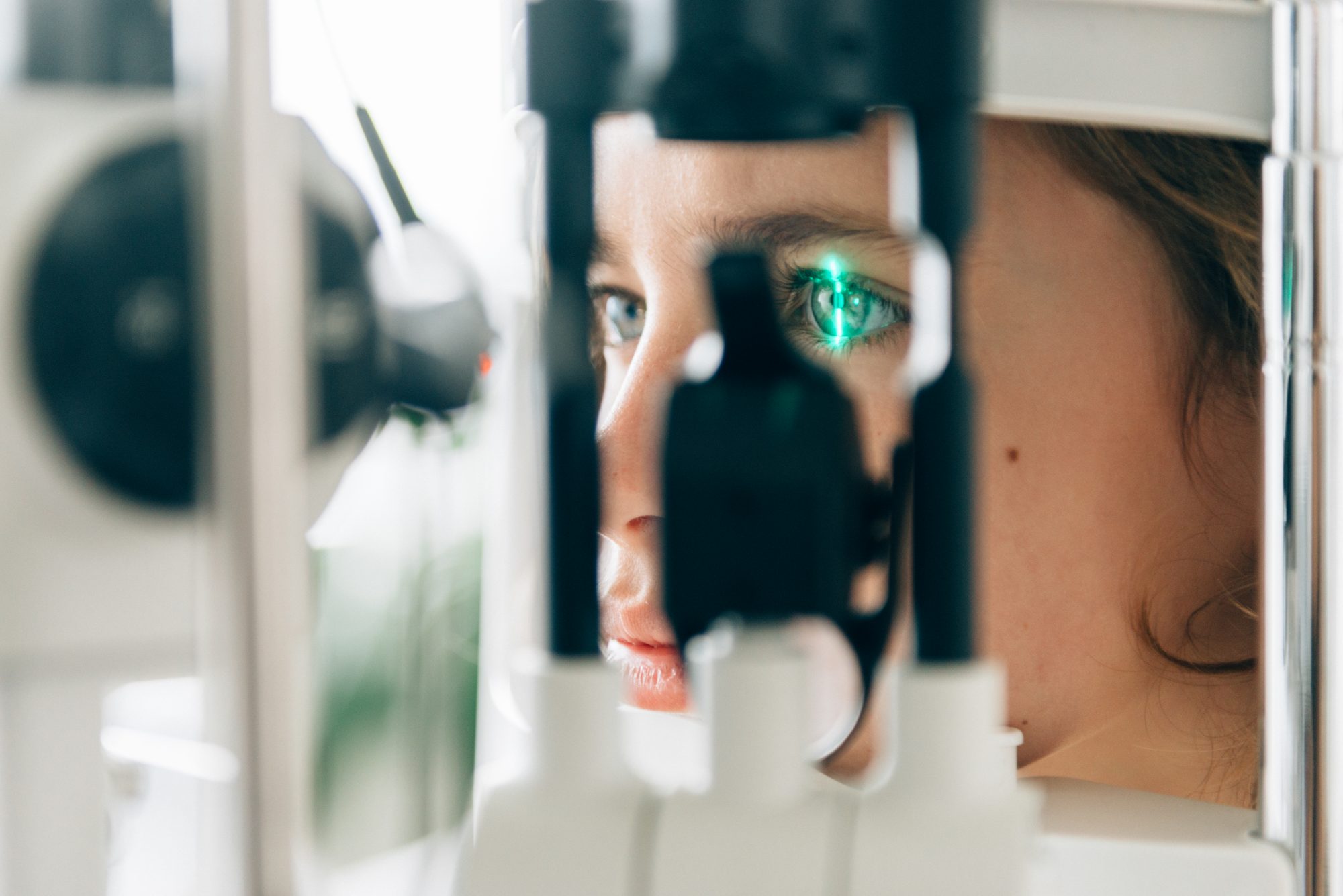 Child at the Ophthalmologist for an eye check up