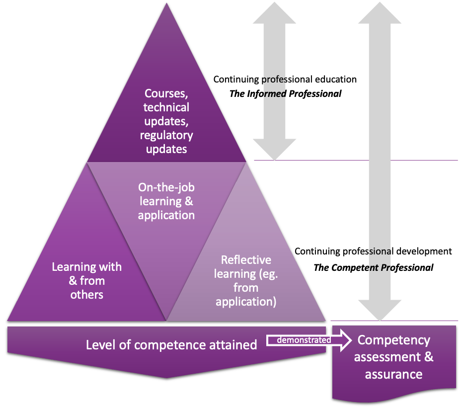 Figure 1: Continuing professional development makes a Competent Professional (adapted from Lindsay, 2016)