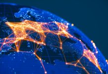 Global Communication Network (World Map Credits To Nasa)