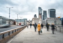 people walking in london