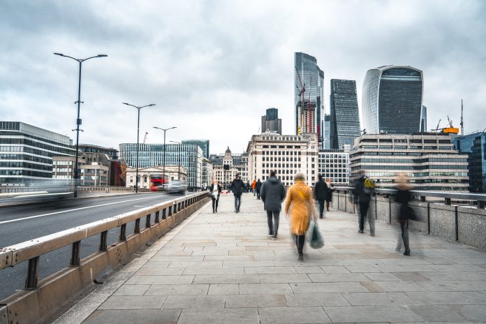 people walking in london