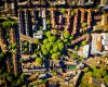 The aerial view of Shoreditch, an arty area adjacent to the equally hip neighborhood of Hoxton in London