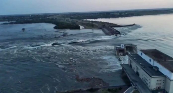 Ukrainian authorities have previously warned that the dam’s failure could unleash 4.8 billion gallons of water and flood areas where hundreds of thousands of people live.HANDOUT / AFP - Getty Images