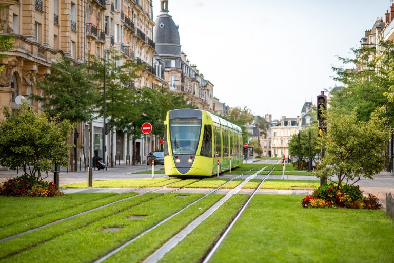 Street view in Reims city, France