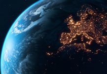 Planet Earth At Night - City Lights of Europe Glowing In The Dark