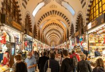 Grand Bazaar in Istanbul, Turkey.