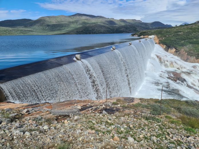 Dam of a small-scale hydropower station of 7MW in the South of Greenland, credit: Claus Andersen-Aagaard.