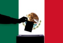 National flag, elections, ballot box, casting vote for Mexico's future