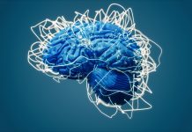 World map textured human brain with connections.