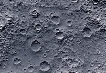 Closeup of moon surface texture