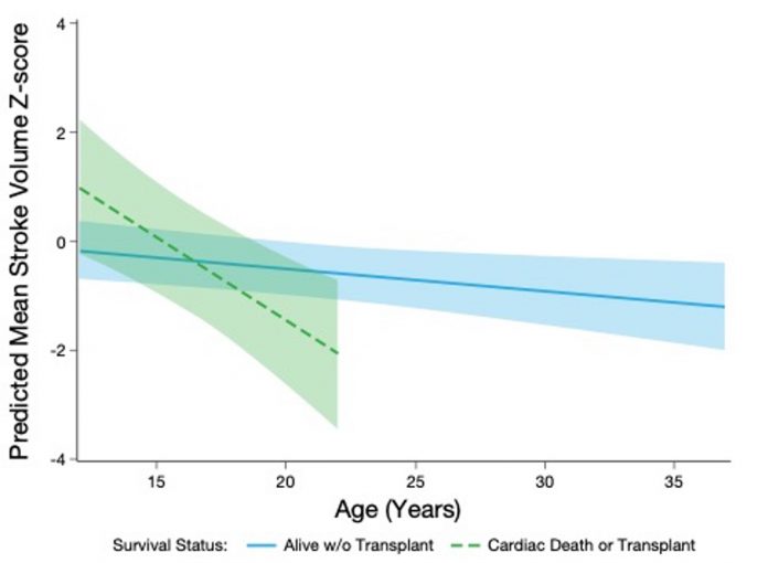 Figure 1. Left ventricular stroke volume relationship to morbidity and mortality in patients ≥12-years-old