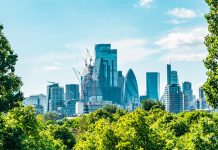 London City skyline, view from Stave Hill