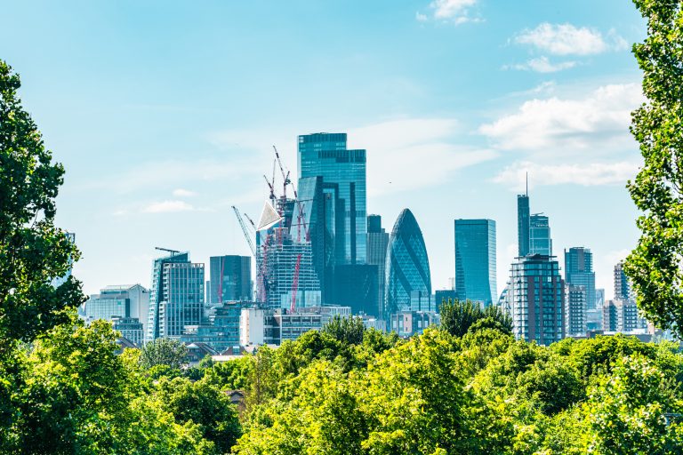 London City skyline, view from Stave Hill