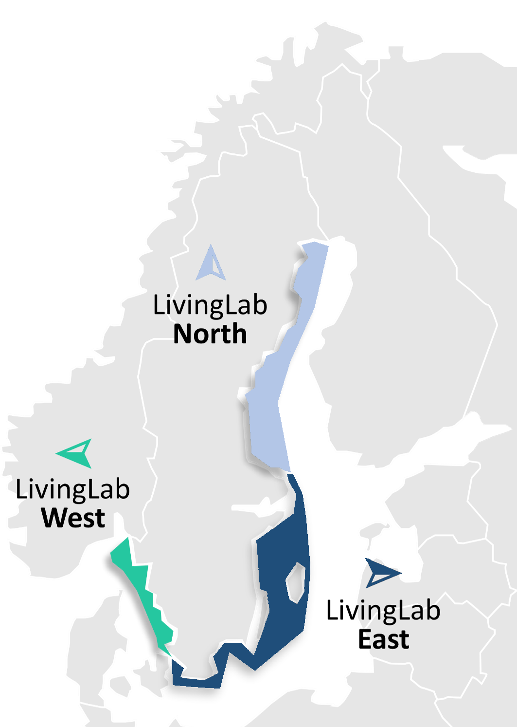 Figure 2: Mistra C2B2 case study areas