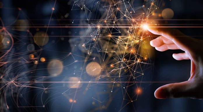 Woman hand touching The metaverse universe,Digital transformation conceptual for next generation technology era.