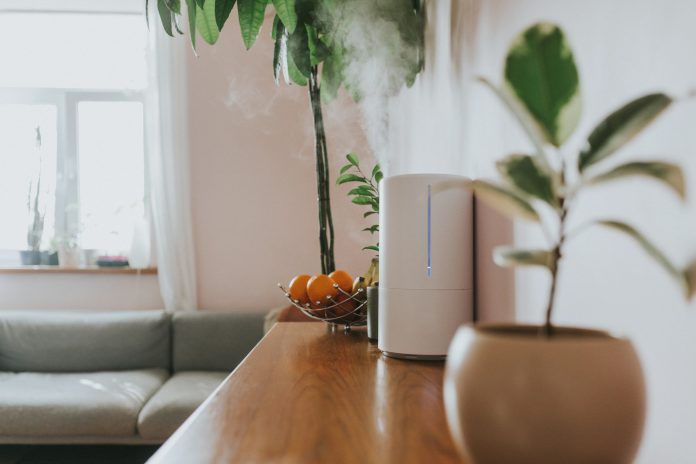 Air humidifier in living room