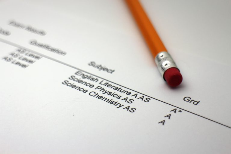 Very good exam results. Pencil in shot.