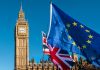 European Union and UK flags in front of Big Ben, Brexit EU