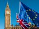 European Union and UK flags in front of Big Ben, Brexit EU