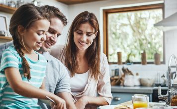 Shot of a family having breakfast together at home