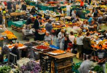 Cascais, Portugal - June 9th, 2018: Cascais food market is the place to go if you want fresh local produce and fish. Busiest days are Wed and Sat