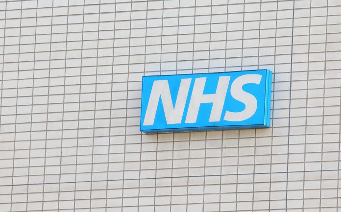 London England - June 2, 2019: NHS National Health Service sign UK