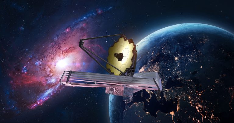 JWST in outer space.