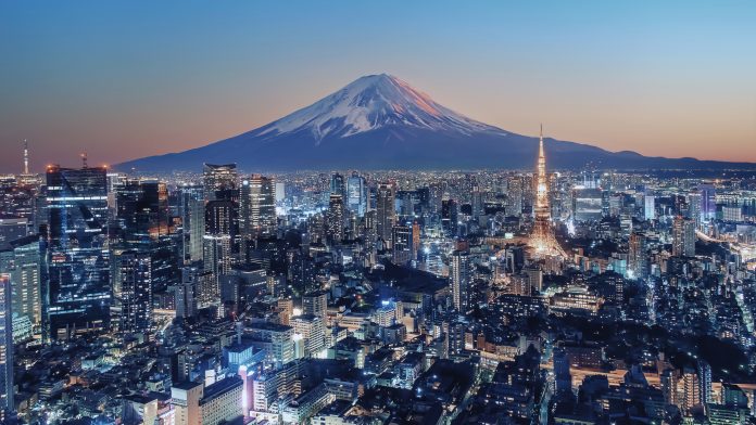 Tokyo city illuminated at sunset, hub for Scientific advancement