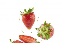 Fresh Strawberries in Air