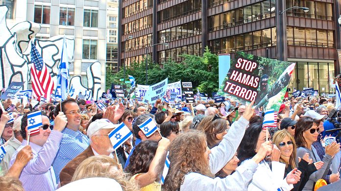 "Chicago Stands with Israel" - "Stop Hamas Terror" from Gaza