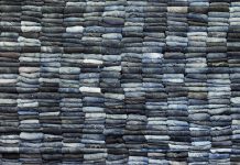 Jeans on a stack, textile, clothing